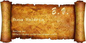 Busa Valéria névjegykártya